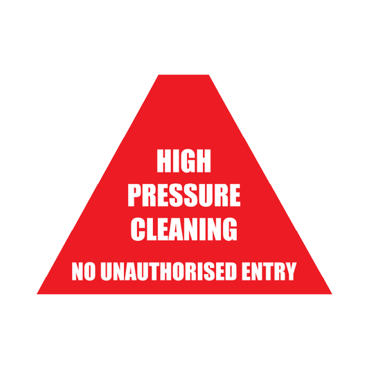 Tri Stand Markers Roll-Up Sign System – High Pressure Cleaning No Unauthorised Entry – Three-Sided Reflective Safety Sign for Roadwork, Mining & Underground Applications