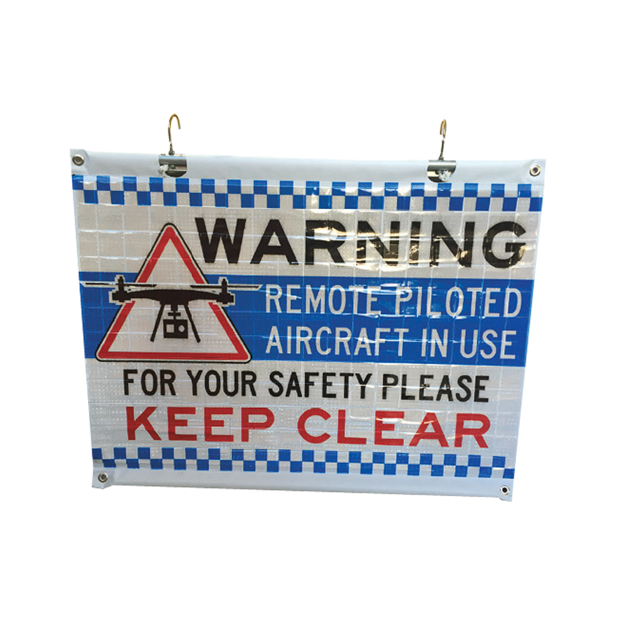 1200mm x 900mm Hooks & Rods Roll Up Sign / Fluoro Reflective Multi-Mount Traffic Control Sign