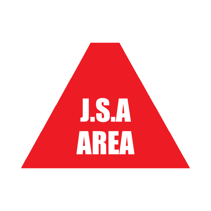 Tri Stand Markers Roll-Up Sign System – J.S.A Area – Three-Sided Reflective Safety Sign for Roadwork, Mining & Underground Applications