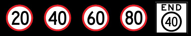 Speed Changing Roll-Up Sign — Class 1W reflective with Velcro-backed panels, add-on numbers, and carry bag