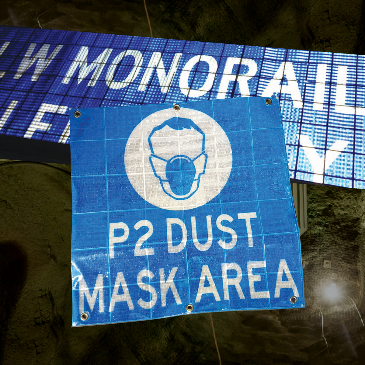 Reflective Mining Location Safety Signs – Duramat Installed In Area – 1500 x 400 mm