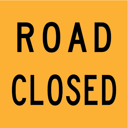Road Closed (MMS-ADV-31) 600×600 mm traffic yellow reflective multi-message sign, WA-compliant panel for road closures and detour management.