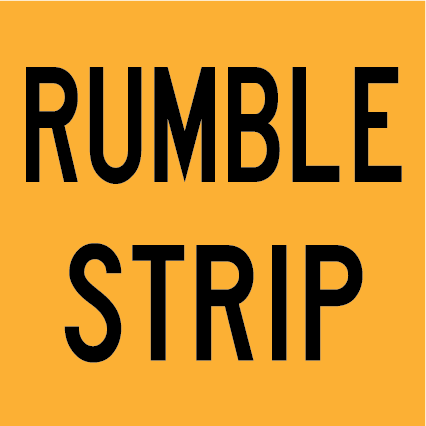 Rumble Strip MMS-ADV-80 warning sign, 600×600 mm traffic yellow CL400 reflective panel for WA multi-message system, alerts motorists to rumble strip installations ahead