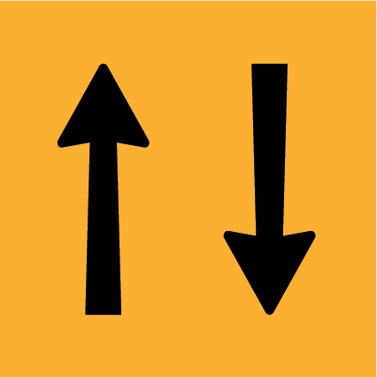 Two Lanes MMS-POS-12 traffic sign, 600×600 mm traffic yellow CL400 reflective panel for WA multi-message system, warns motorists of two-lane conditions ahead