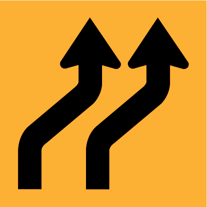 Lane Status MMS-POS-6 warning sign, 600×600 mm traffic yellow CL400 reflective panel for WA multi-message system, provides motorists with lane-use status in managed traffic zones