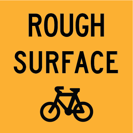 Rough Surface MMS-RC-13 warning sign, 600×600 mm traffic yellow CL400 reflective panel for WA multi-message system, alerts motorists to uneven, deteriorated, or unstable road surfaces ahead