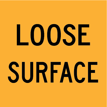 Loose Surface (MMS-RC-2) 600×600 mm traffic yellow reflective multi-message sign, WA-compliant panel for unstable, uneven, or resurfaced roads.