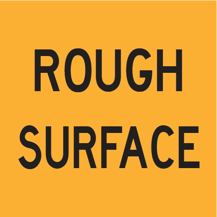 Rough Surface MMS-RC-5 warning sign, 600×600 mm traffic yellow CL400 reflective panel for WA multi-message system, alerts drivers to uneven road surfaces