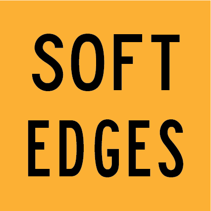 Soft Edges MMS-RC-8 warning sign, 600×600 mm traffic yellow CL400 reflective panel for WA multi-message system, alerts motorists to unstable or soft road edges ahead