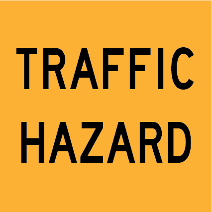 Traffic Hazard MMS-RC-9 road warning sign, 600×600 mm traffic yellow, CL400 reflective panel for WA multi-message system