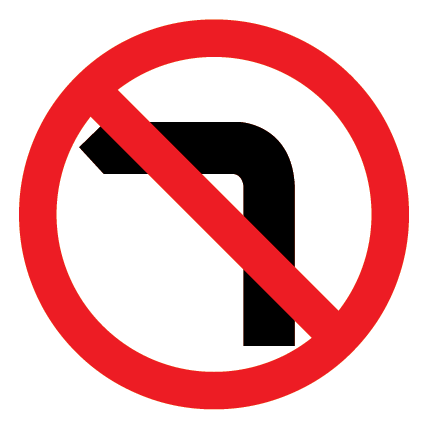No Left Turn MMS-REG-4L regulatory sign, 600×600 mm white CL400 reflective panel for WA multi-message system, prohibits left-hand turns at intersections, junctions, or access points