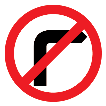 No Right Turn MMS-REG-4R regulatory sign, 600×600 mm white CL400 reflective panel for WA multi-message system, prohibits right-hand turns at intersections, junctions, or access points