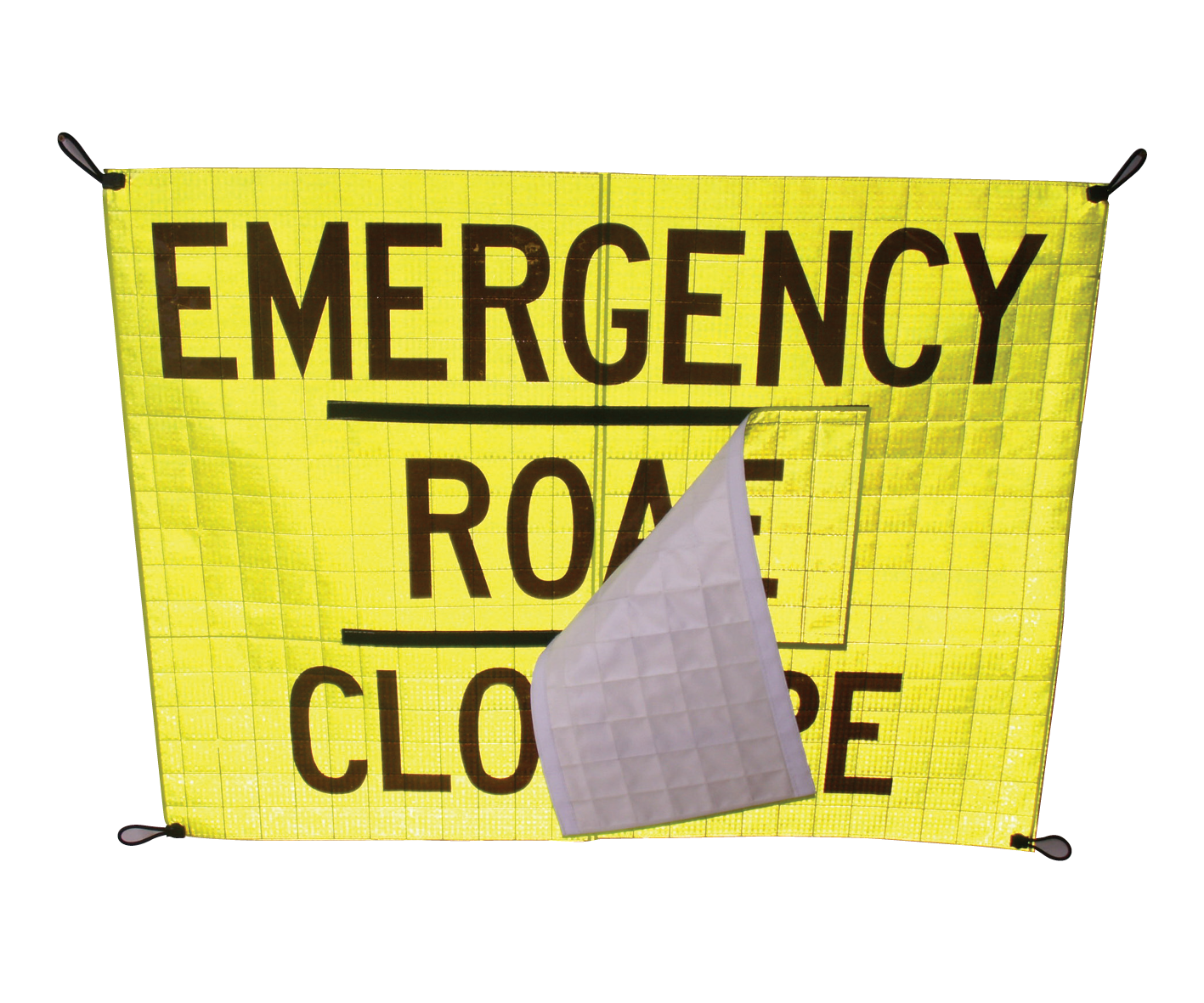 Panel Changing Roll-Up Sign — Class 1W Superbrite Lemon reflective, dual-message Velcro system