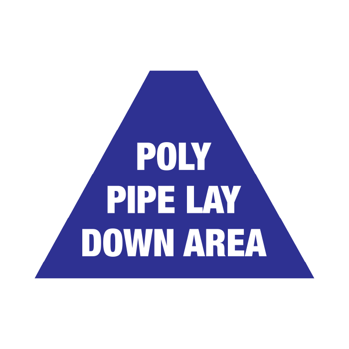 Tri Stand Markers Roll-Up Sign System – Poly Pipe Lay Down Area – Three-Sided Reflective Safety Sign for Roadwork, Mining & Underground Applications