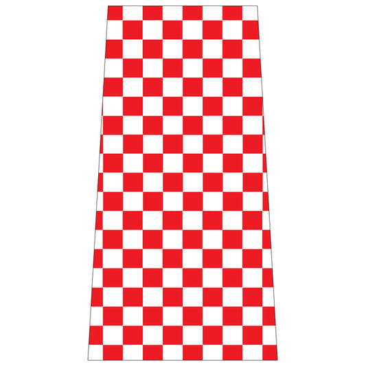 Reflective Stackable Bollard Collars – Red Checkered (Full) – 800 mm | Printed Safety Messages & Custom Designs