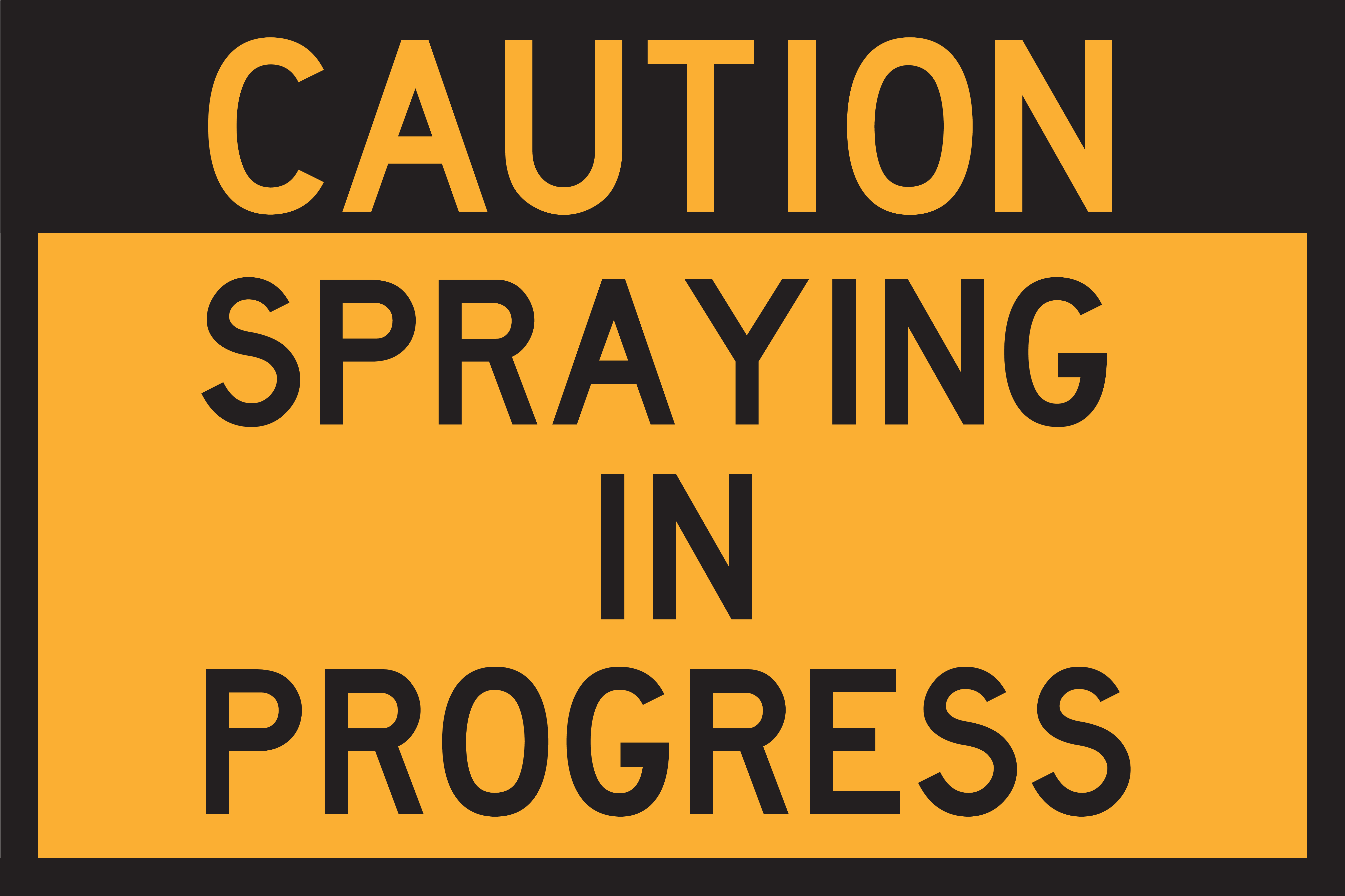 Caution Spraying In Progress (RF-RWCSPIP) Sign | Global Safety ...