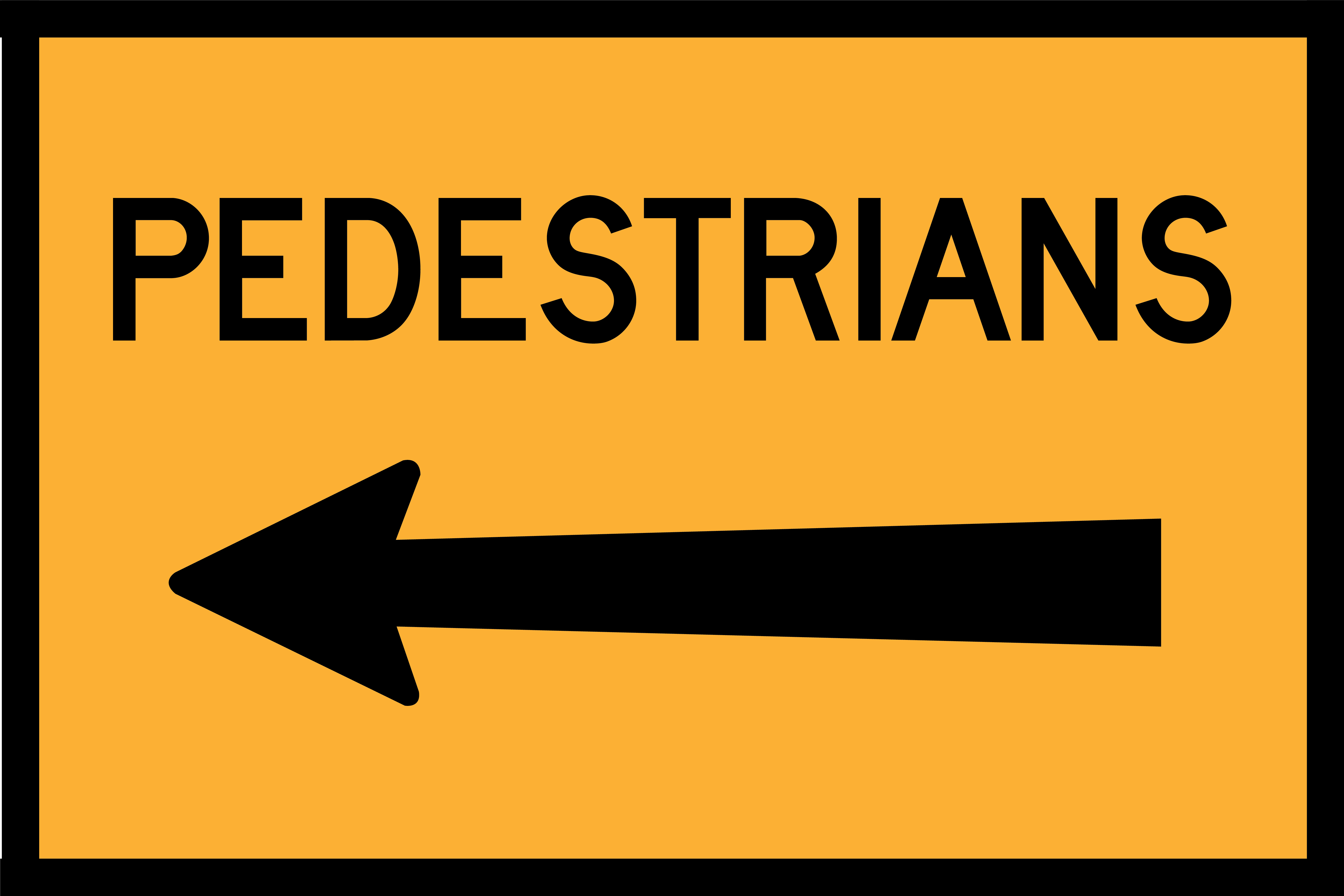 Pedestrian Left Arrow (RF-RWPL) Sign | Global Safety Industries ...