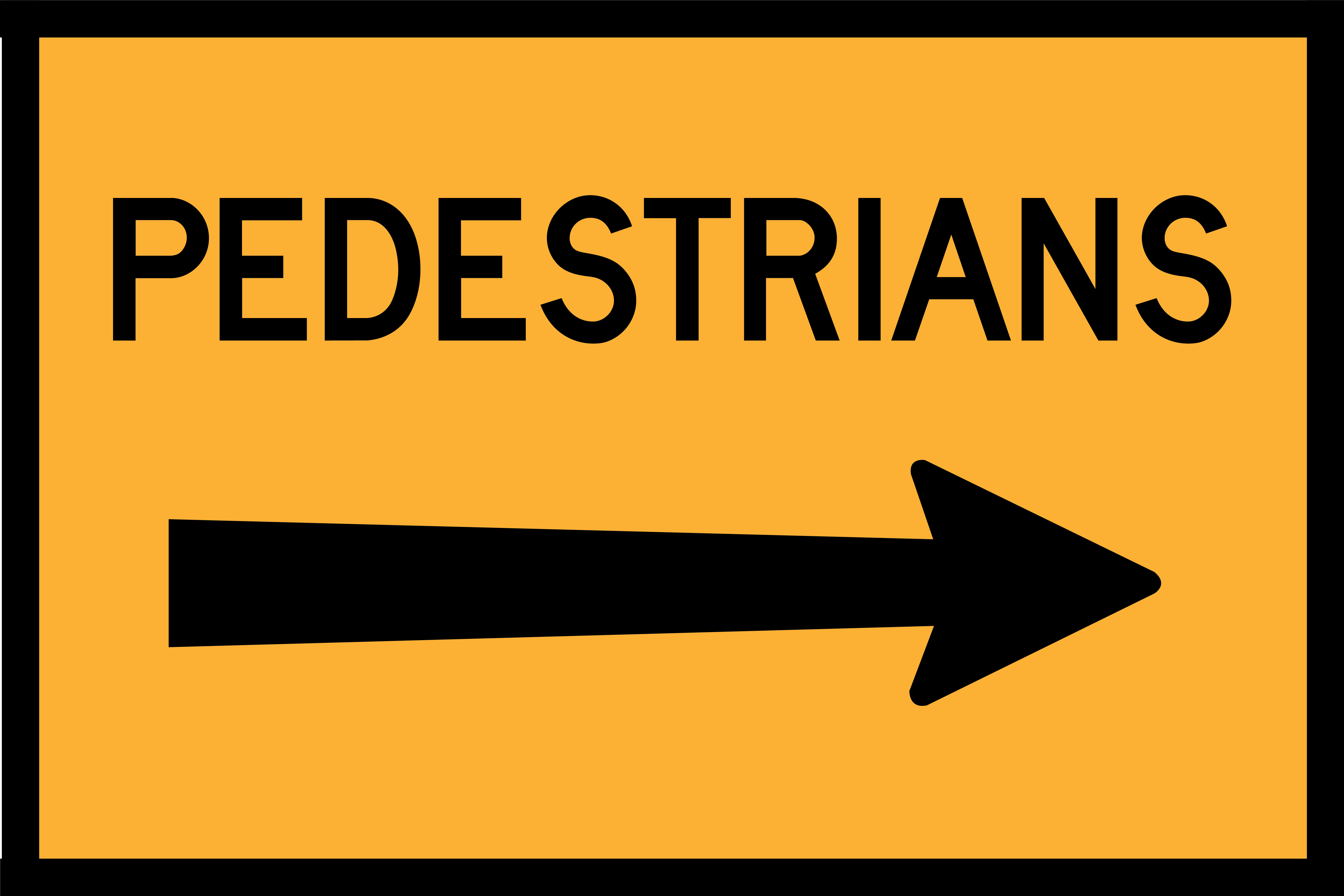 Pedestrian Right Arrow (RF-RWPR) Sign | Global Safety Industries ...