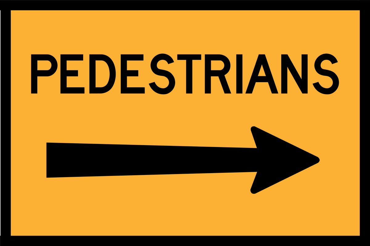 Pedestrian Right Arrow (RF-RWPR) Sign | Global Safety Industries ...