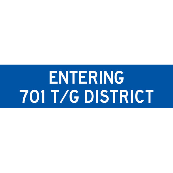 Reflective Mining Underground & Site Safety Banners – Entering 701 T/G District – 1600 × 400 mm