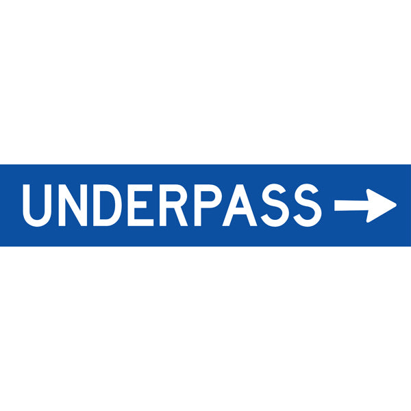 Reflective Mining Location Safety Signs – Underpass (Right Arrow) – 1500 x 300 mm