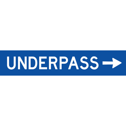 Reflective Mining Location Safety Signs – Underpass (Right Arrow) – 1500 x 300 mm