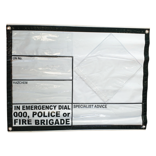 Emergency Information Panel (EIP) Hazchem Banner with Storage Pocket - 800x600mm
