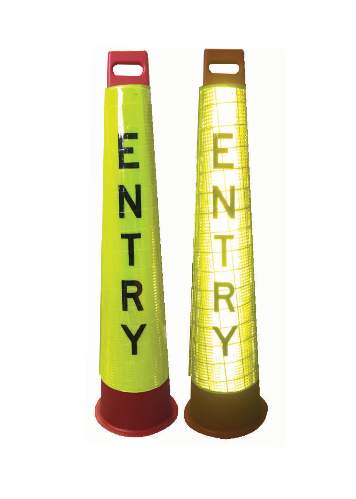 Reflective Stackable Bollard Collars | Custom Safety Message Collars ...