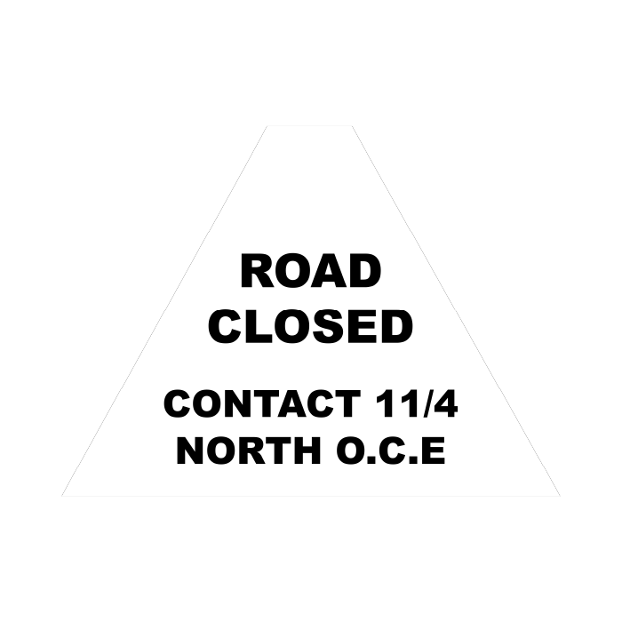 Tri Stand Markers Roll-Up Sign System – Road Closed Contact 11/4 North O.C.E – Three-Sided Reflective Safety Sign for Roadwork, Mining & Underground Applications