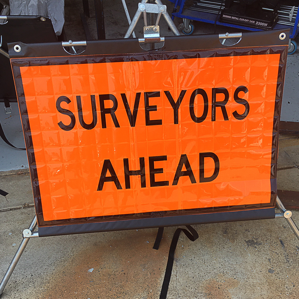 1200×900MM-SURVEYORS AHEAD ROLL UP SIGN-MULTI FIT