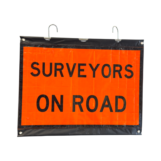 900×600MM - SURVEYORS ON ROAD ROLL UP SIGN - MULTI FIT