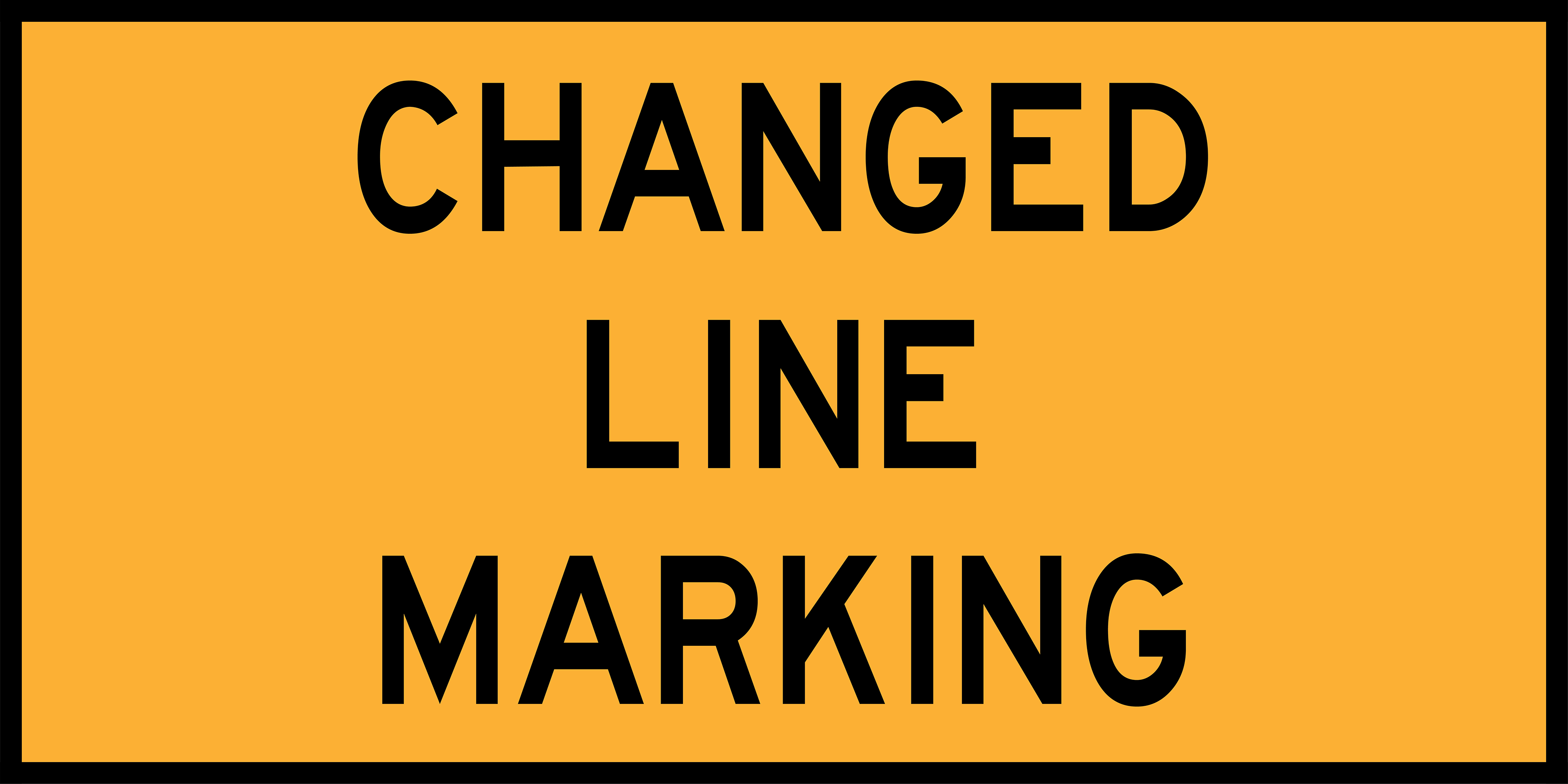 Changed Line Marking (T1-Q14) Sign | Global Safety Industries – Traffic ...
