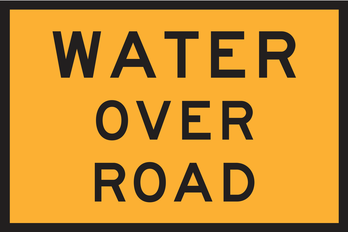 Water Over Road (T2-13A) Sign | Global Safety Industries – Traffic ...