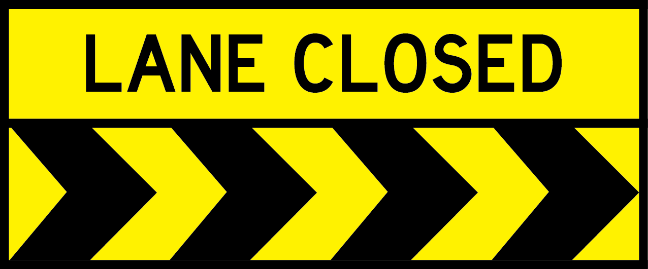 Lane Closed Chevron – Right (T2-235 R) Sign | Global Safety Industries ...