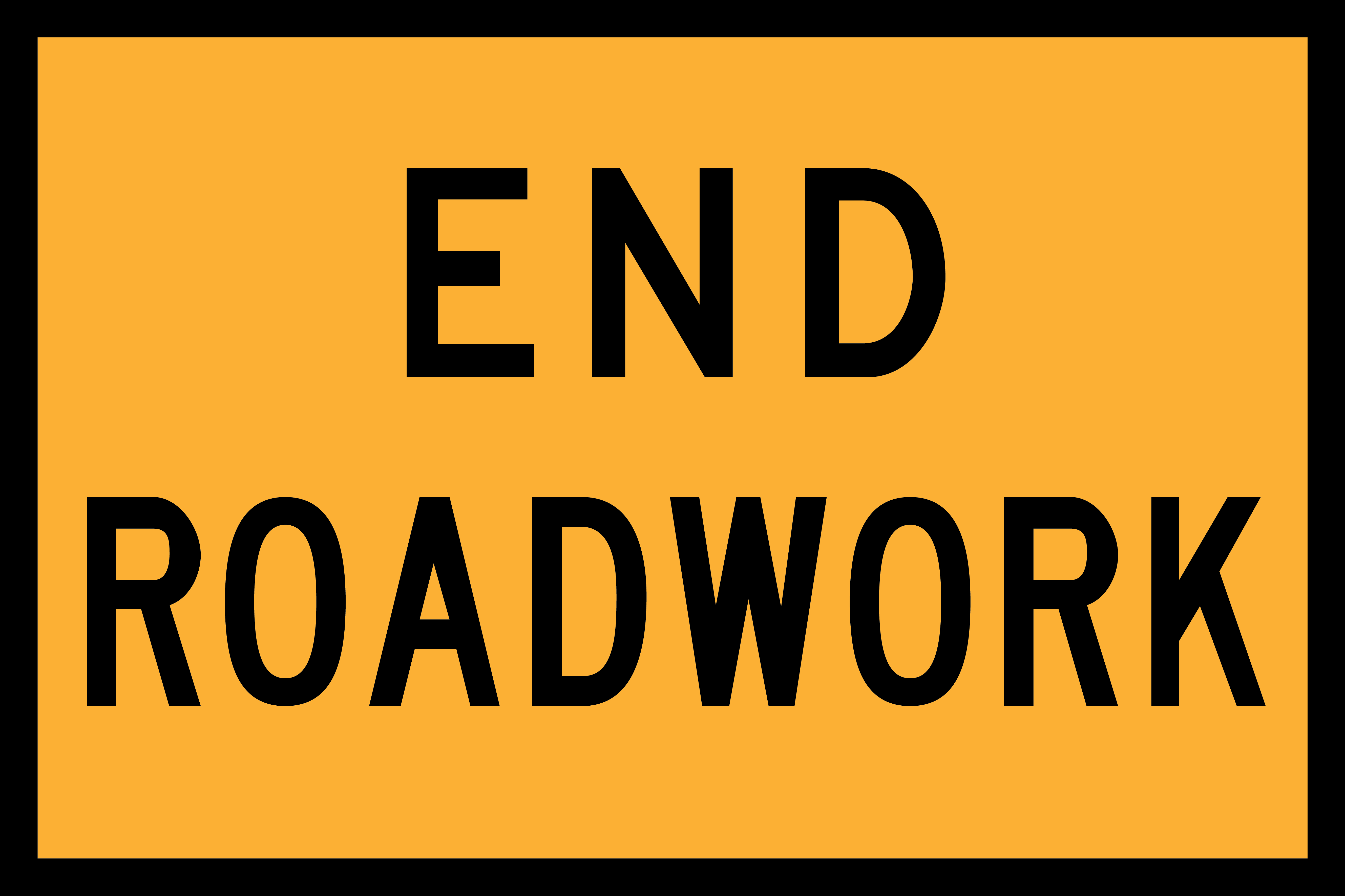 End Road Work (T2-Q03) Sign | Global Safety Industries – Traffic Yellow ...