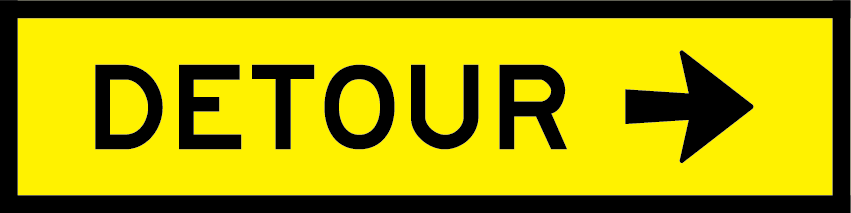 Detour Right Arrow (T5-1_R) Multi-Message Sign
