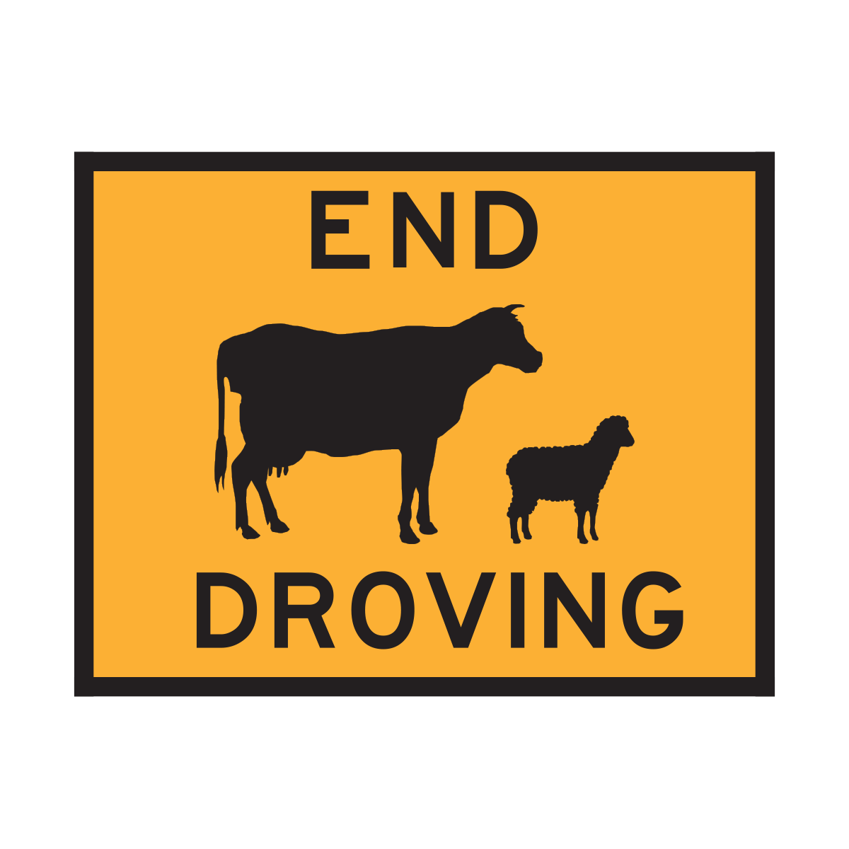 End Droving (TC1293 / TC1992-2) Roll Up Traffic Control Sign