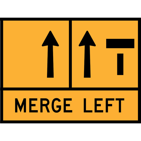 TC 1359-4, TC 1359-2 AND TC 1844-1 One Lane Open – Right Lane Ends – Merge Left Multi Message – 1200x900mm – Roll-Up Traffic Control Sign