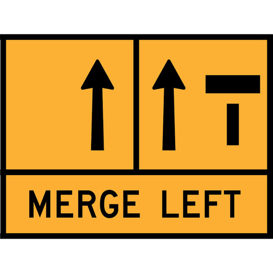 TC 1359-4, TC 1359-2 AND TC 1844-1 One Lane Open – Right Lane Ends – Merge Left Multi Message – 1200x900mm – Roll-Up Traffic Control Sign