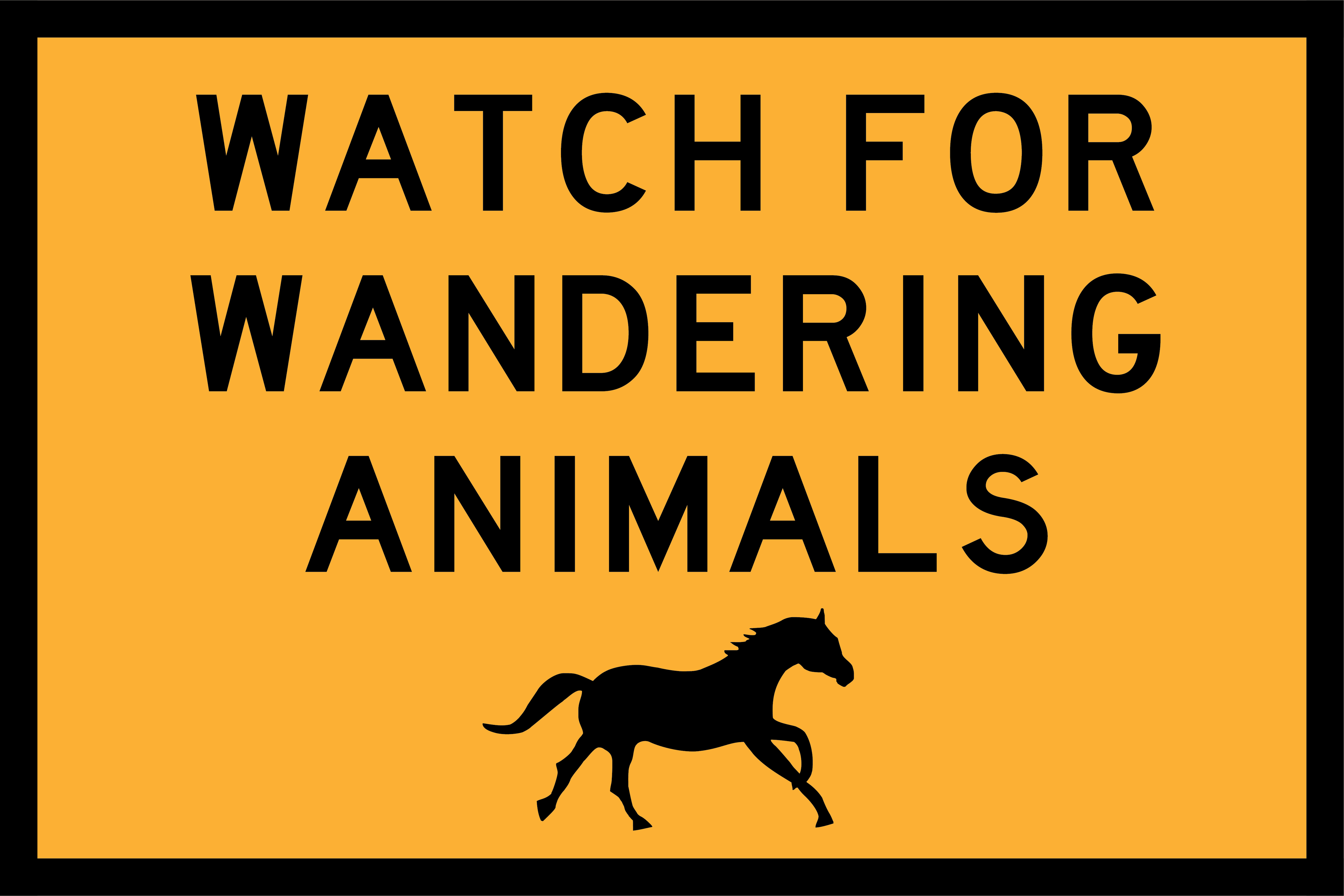 Watch For Wandering Animals (TC2084_2)