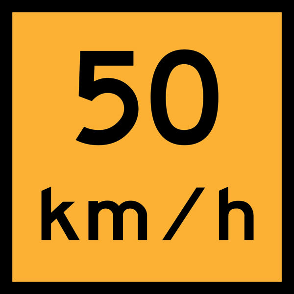 50km Per Hour (TC2252) Multi-Message Sign | Traffic Yellow CL400 ...