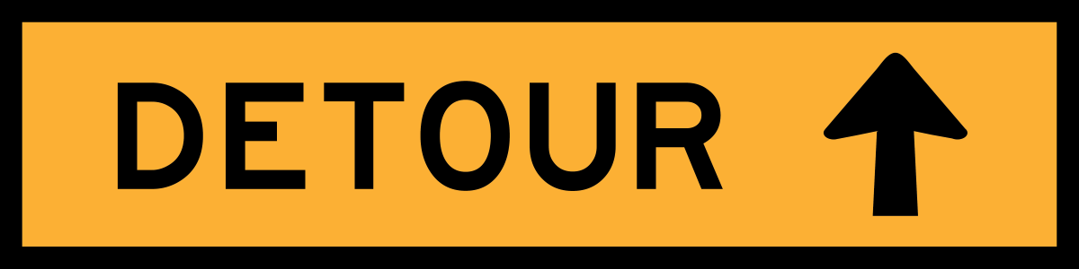 Detour Ahead Arrow (TC2291_3) Multi-Message Sign