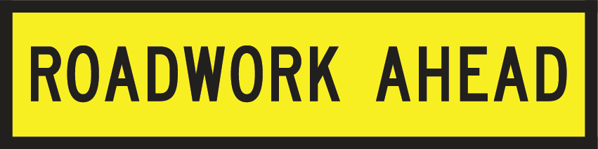Roadwork Ahead (Tm1-1_b) Multi-Message Sign