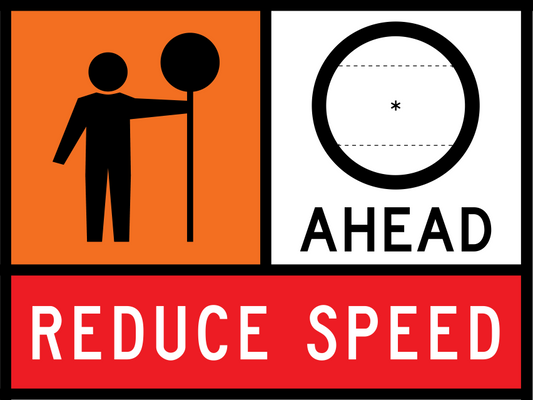 Traffic Controller Multi Message Sign (TC1257) with Blank Speed Limit Ahead and Reduce Speed