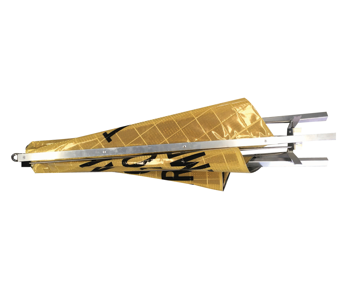 Tri Stand Markers Roll-Up Sign — reflective three-sided roll-up sign with customisable messages and sandbag anchoring