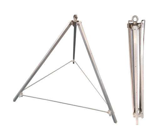 Tri Stand & Accessories — heavy-duty multi-view sign stand with stable support bars and anchoring hook