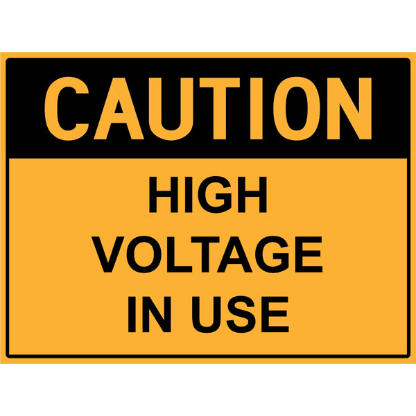 Reflective Roll Up Warning & Caution Safety Signs – Caution High Voltage In Use – | Workplace Hazard & Industrial Safety Signs