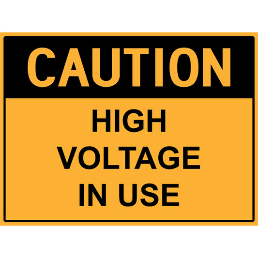Reflective Roll Up Warning & Caution Safety Signs – Caution High Voltage In Use – | Workplace Hazard & Industrial Safety Signs