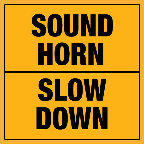 Reflective Roll Up Warning & Caution Safety Signs – Sound Horn Slow Down – | Workplace Hazard & Industrial Safety Signs