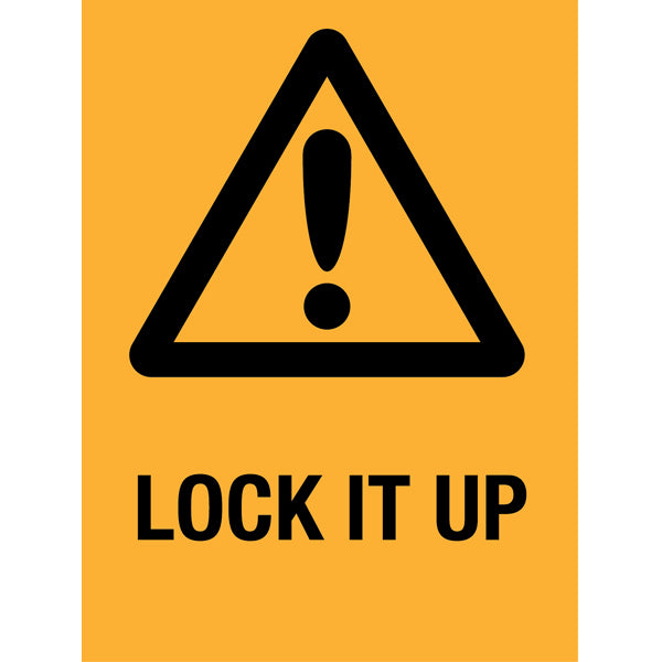 Reflective Roll Up Warning & Caution Safety Signs – Lock It Up – | Workplace Hazard & Industrial Safety Signs